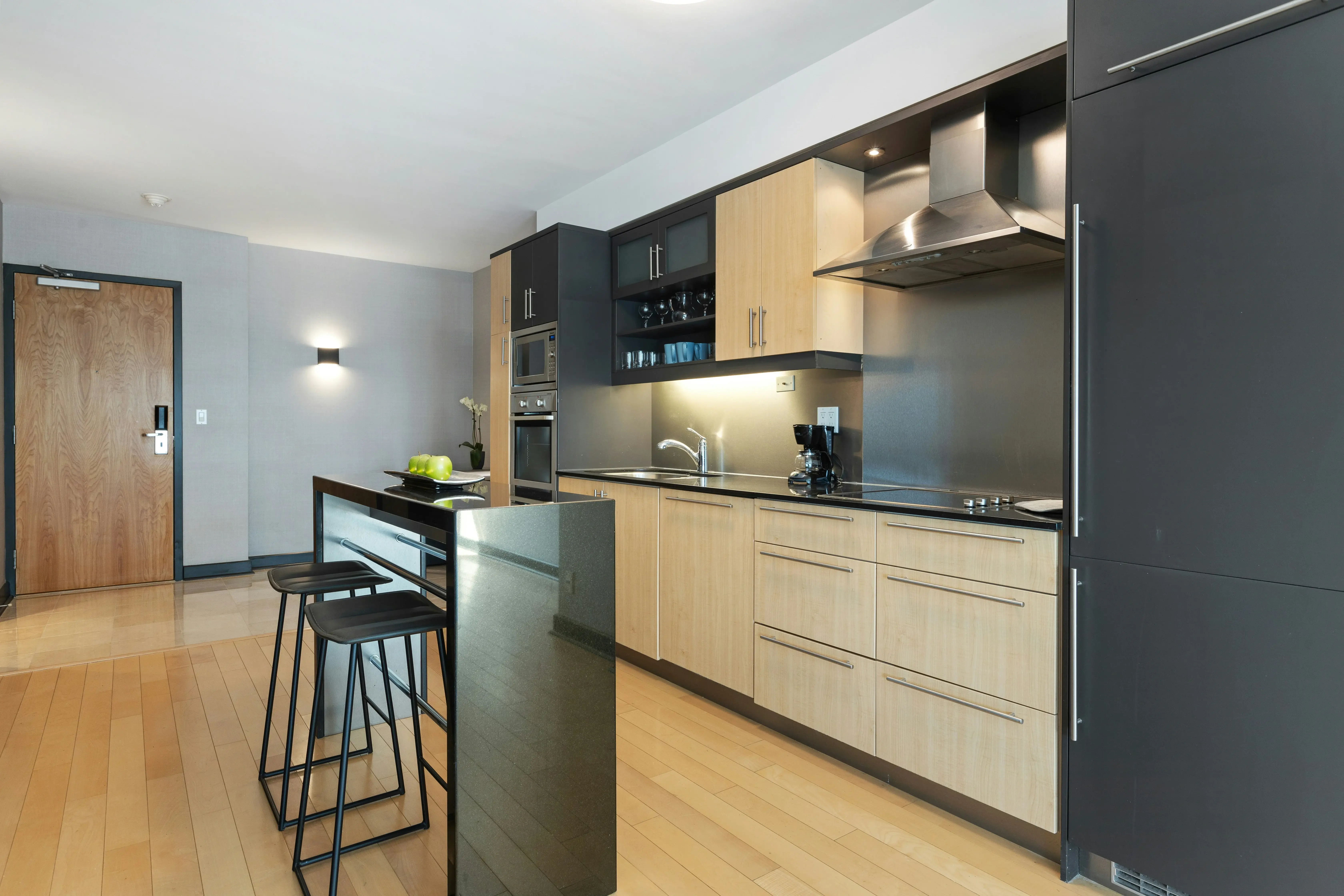 Kitchen and cabinets